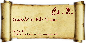 Csokán Márton névjegykártya